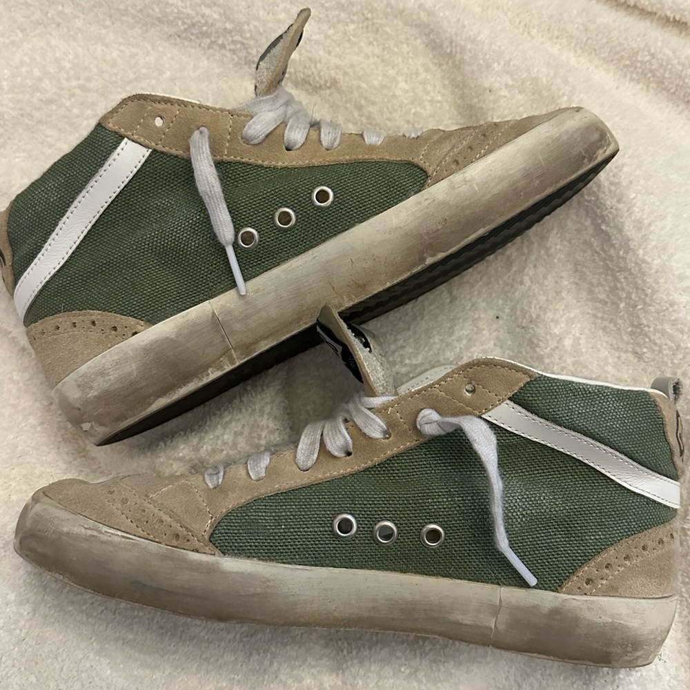 Golden Goose Green and Tan Midstar Shoes - Picture 10 of 11